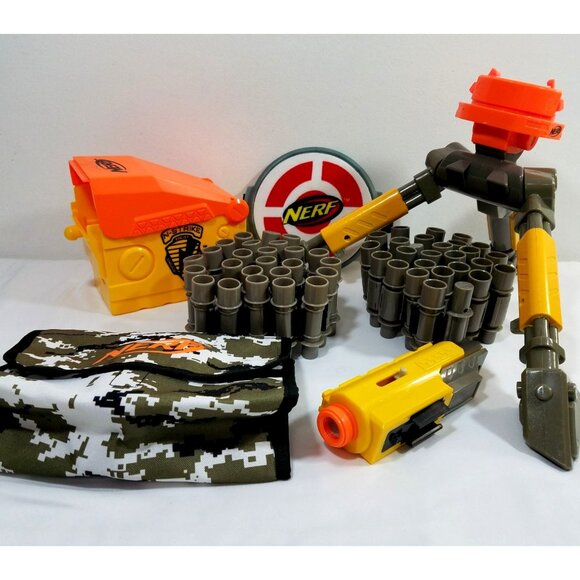 Nerf N-Strike Elite Ammo Box Tripod 2 ammo belts Target and Carry Case - Picture 1 of 10